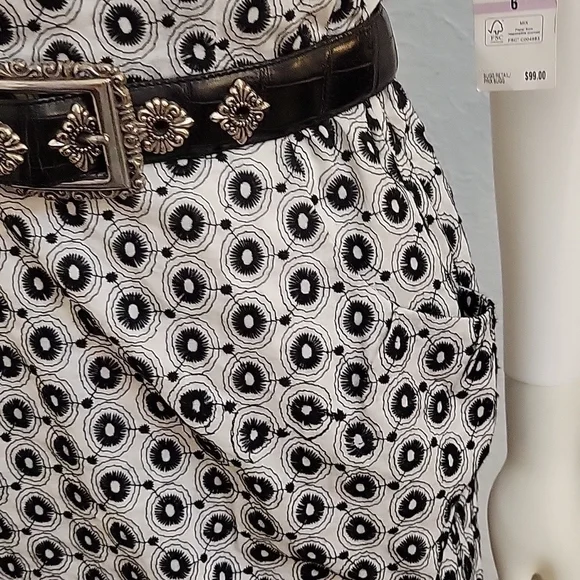 NINE WEST Monochrome Embroidered Eyelet Sleeveless Tank Grunge Dress - Picture 5 of 12